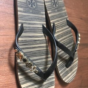 Tory Burch charm flip flops